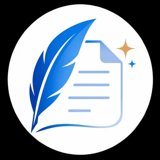 Stylistic add-in icon: a quill over a document